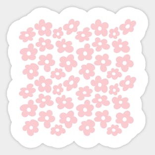 Aesthetic Pink Flowers Retro Daisy Sticker